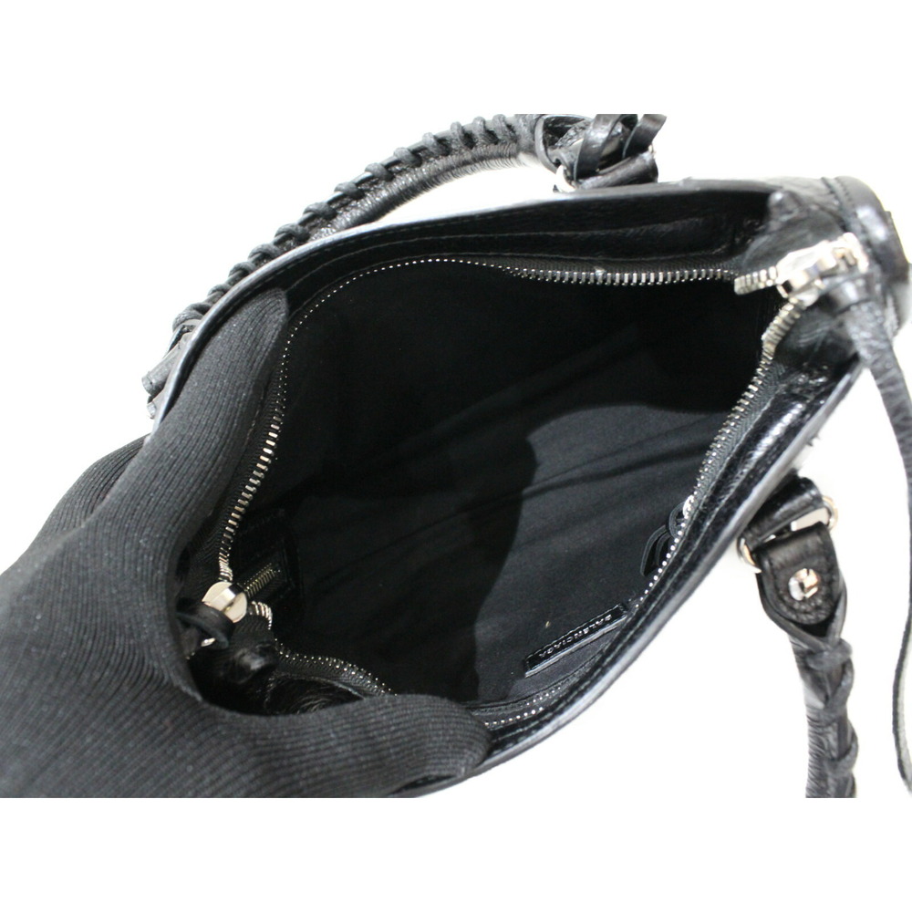 BALENCIAGA City Leather Black Handbag Shoulder Bag Strap Mirror - Picture 7 of 7